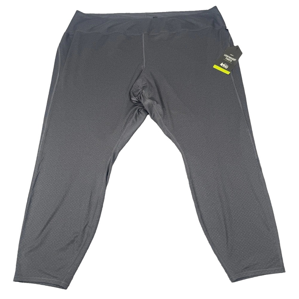 REI Co-op Lightweight Tights Womens 3X Gray Base Layer Hiking Plus Size UPF NWT